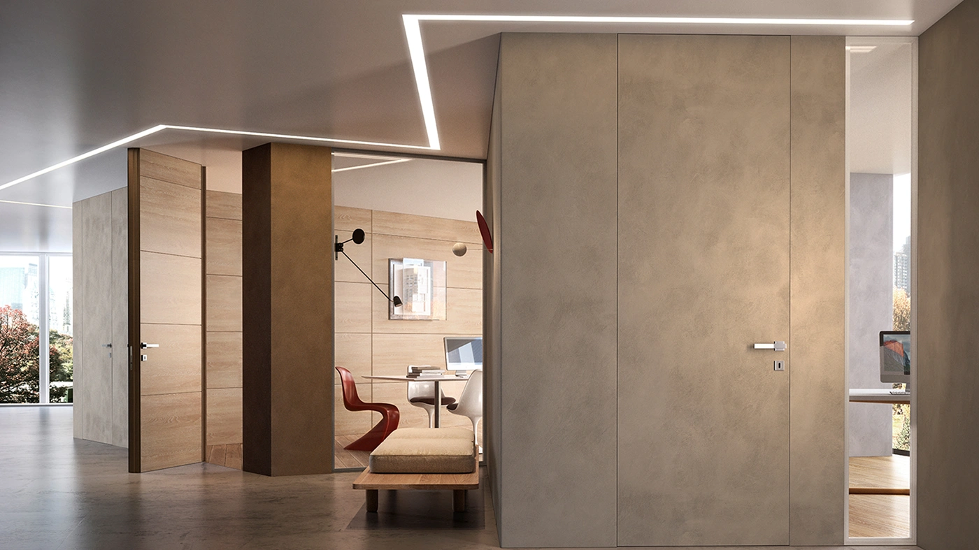 Studio moderno in Emilia-Romagna in legno con ampie porte a battente