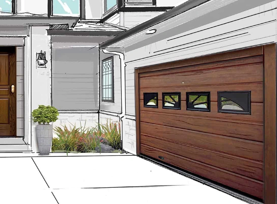 Porta garage in legno basculante