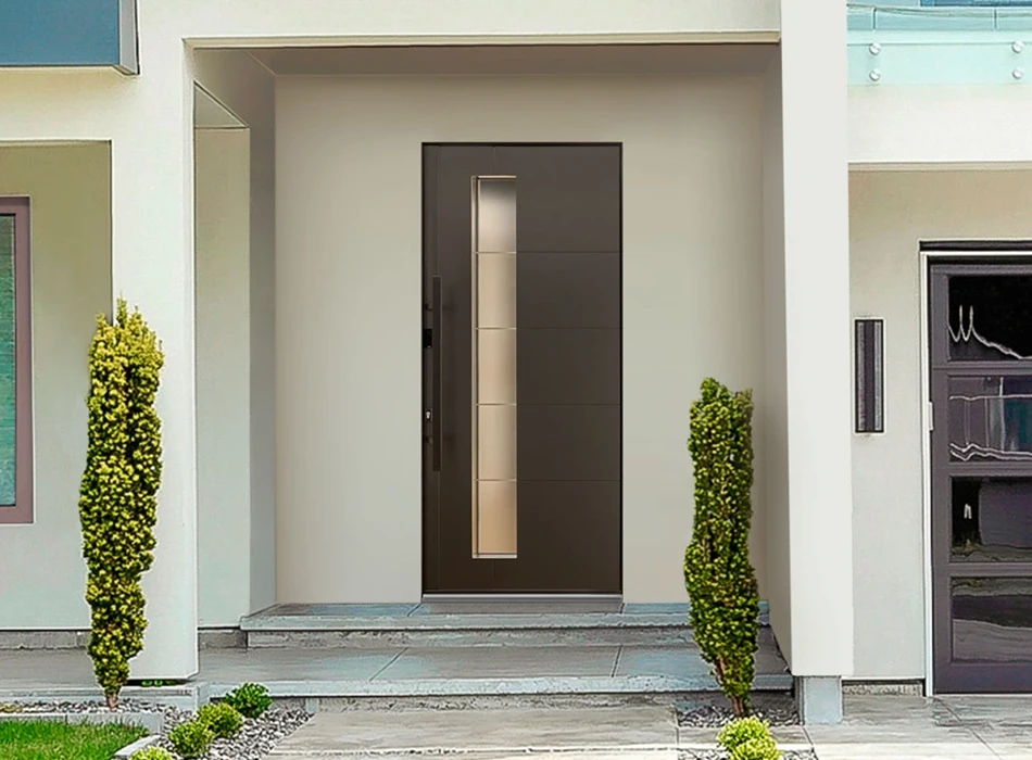 Porta d'ingresso elegante di colore marrone